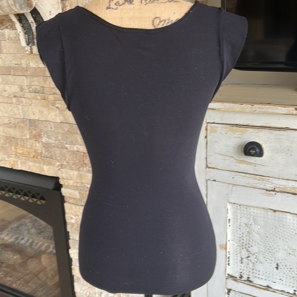 Spanx black scoop neck cap sleeve body shaper shapewear - Picture 10 of 16